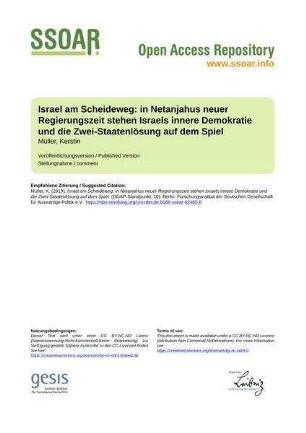 Israel am Scheideweg: in Netanjahus neuer Regierungszeit stehen Israels innere Demokratie und die Zwei-Staatenlösung auf dem Spiel