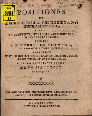 Positiones ex theologia Christiano-theoretica