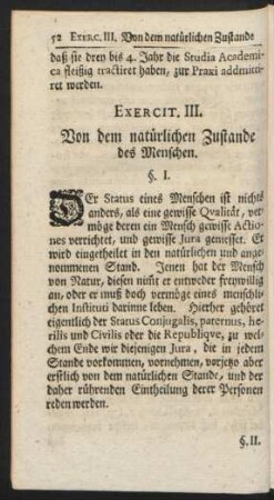 Exercit III. Von dem natürlichen Zustande des Menschen.