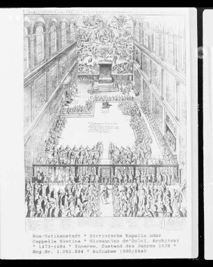Der Vatikan in Rom: Capella Sistina: Zustand des Jahres 1578