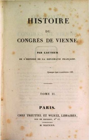 Histoire du congrès de Vienne, 2