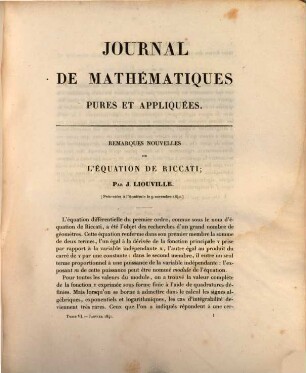 Journal de mathématiques pures et appliquées. 6. 1841