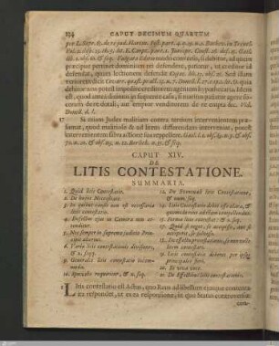 Caput XIV. De Litis contestatione.