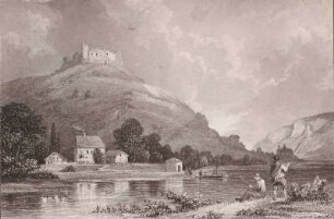 Ebernburg, Ruine. Stahlstich, Verlag E.Witter. Neustadt, um 1850, nach Aquarell von Verhas