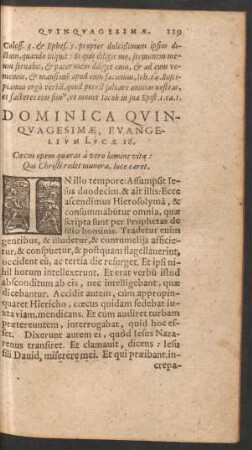 Dominica Quinquagesimae ...