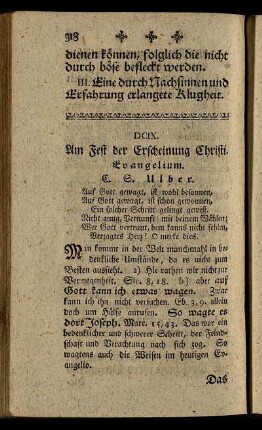 DCIX. Am Fest der Erscheinung Christi. Evangelium.