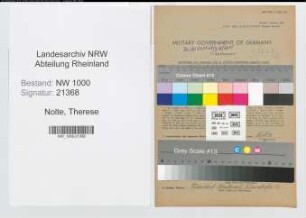 Entnazifizierung Therese Nolte, geb. 23.06.1903 (Postsekretaerin)