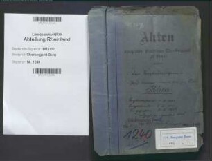 Klein; Paul, Bergassessor; Prüfungs- u. Personalakten Band 1