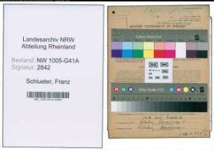 Entnazifizierung Franz Schlueter , geb. 16.04.1920 (Polizeibeamter)