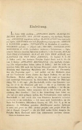 Der Periplus des Erythäischen Mecres von einem Unbekanten