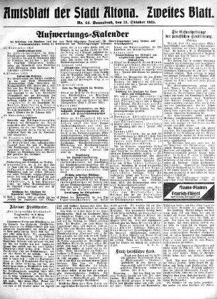 Nummer 44. Zweites Blatt. : Sonnabend, den 31. Oktober 1925