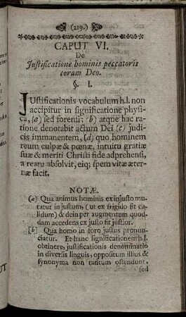 Caput VI. De Justificatione hominis peccatoris coram Deo.