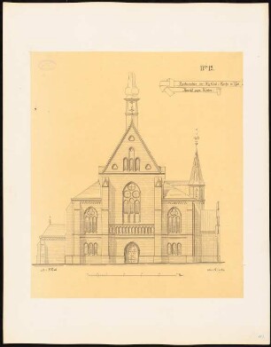 Heiliggeistkirche, Kiel Wiederherstellungsplan: Aufriss Westseite