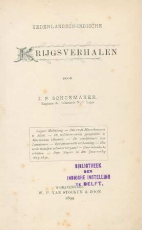Nederlandsch-Indische krijgsverhalen