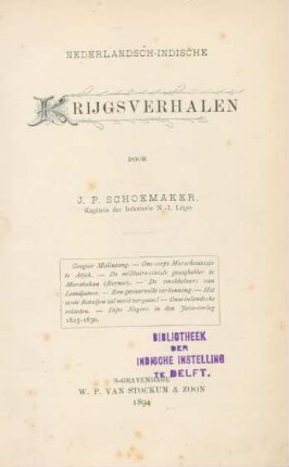 Nederlandsch-Indische krijgsverhalen