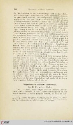 Magnesium-Blitzlicht-Aufnahmen