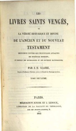 Les livres saints vengés, 2