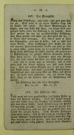 109. Die Kleinigkeit