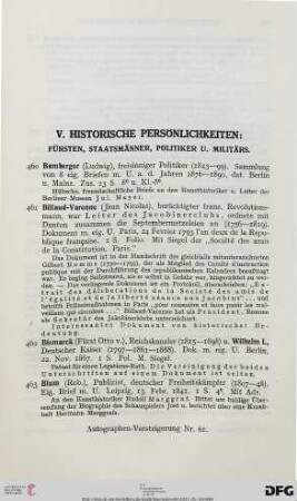V. Historische Persönlichkeiten (Nr. 460-514)