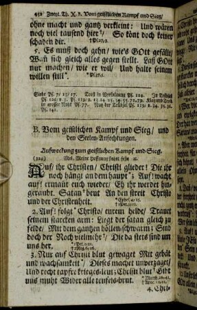 B. Vom geistlichen Kampff und Sieg, und den Seelen-Anfechtungen