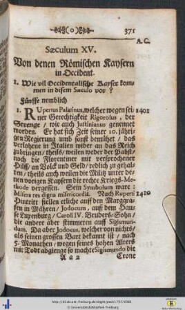 Saeculum XV.