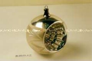 Historisches Weihnachtsornament - 3 Halbkugeln Reflex im Karton