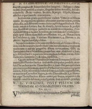 V. L. Virgini, Post Filiam Interemtam Ad Commilitones Oratio.