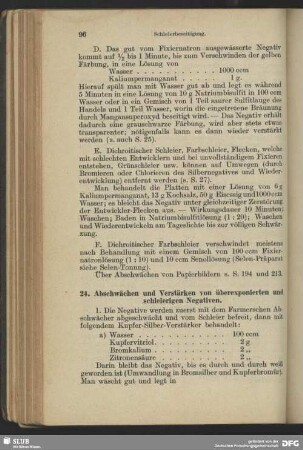 24. Abschwächen und Verstärken von überexponierten und schleierigen Negativen