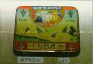 Blechdose für 20 Stück "CIGARETTES ORIENTALES LUXE LEA"