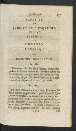 Caput IV. De Iure In Re Eiusque Speciebus