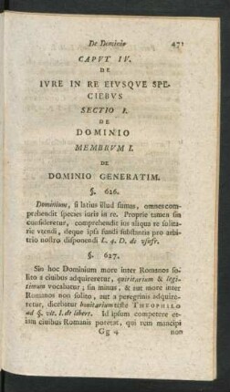 Caput IV. De Iure In Re Eiusque Speciebus
