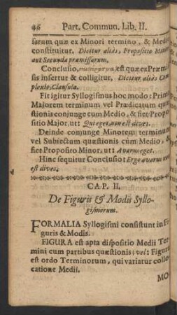 Cap. II. De Figuris [et] Modis Syllogismorum.