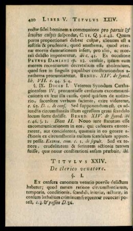 Titulus XXIV. De clerico venatore.