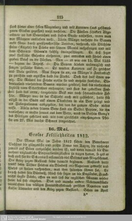 16. Mai. Grosse Festlichkeiten 1812