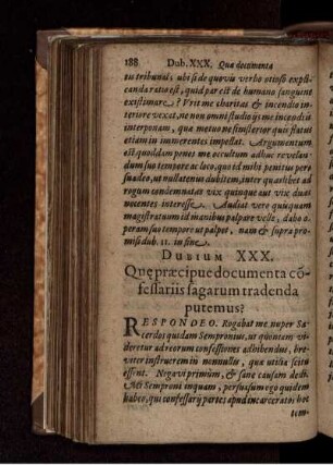 Dubium XXX. Que praecipue documenta co[n]fessariis sagarum tradenda putemus?
