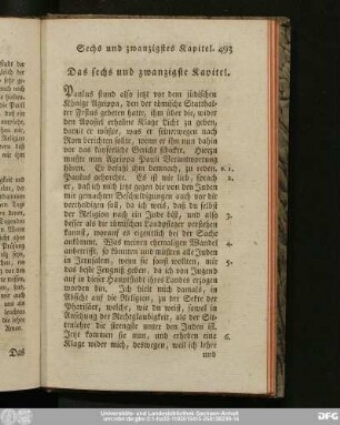 Das sechs und zwanzigste Kapitel.