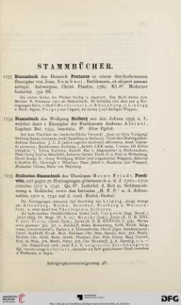 Stammbücher (Nr. 1133-1152)