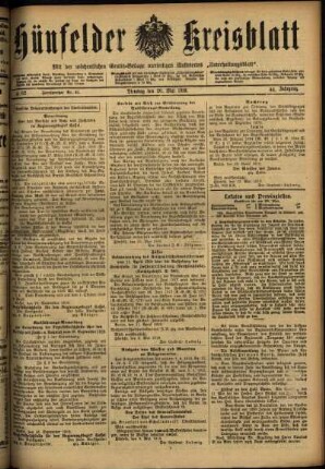 Ausgabe vom Dienstag, den 20. Mai 1919.