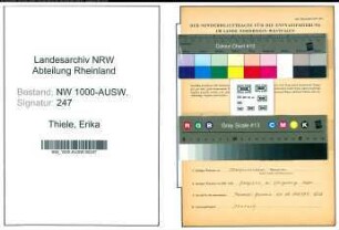 Entnazifizierung Erika Thiele, geb. 19.12.1916 ()