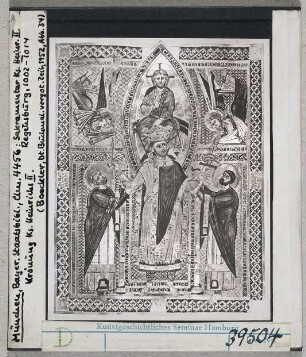 München, Bayerische Staatsbibliothek: Cod. Lat. 4456 (Sakramentar Kaiser Heinrichs II.), Krönung Heinrichs II