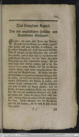 Das dreyzehnte Kapitel. Von den unglücklichen Zufällen und Krankheiten überhaupt