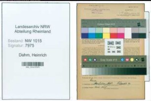 Entnazifizierung Heinrich Dahm , geb. 18.07.1881 (Kaufmaennischer Angestellter)