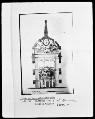 Warschau, Schloss Ujazdow, Schnitt durch den Turm