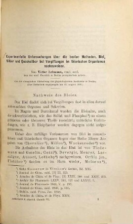 Zeitschrift für physiologische Chemie, 6. 1882