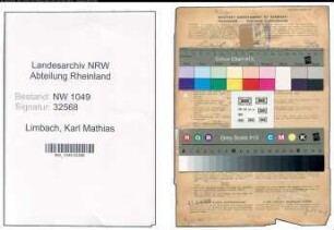 Entnazifizierung Karl Mathias Limbach , geb. 30.01.1901 (Kaufmann)