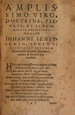 Libellus brevis, christianae fidei & doctrinae utilis & iucundus : continens collationem locorum textus biblici, & Chaldaicae ..., quae Thargum vocatur: in quibus Chaldaei usurparunt dictionem verbi, intelligentes Logon filium dei...