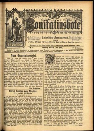 Erste Ausgabe vom Sonntag, den 28. Juni 1903.
