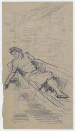 [o.T.]. Frau im Boot auf dem Wasser