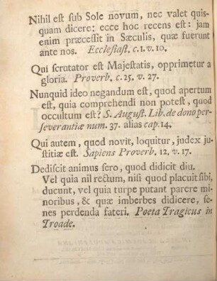 Nihil est sub sole novum, nec valet quisquam dicere: ...