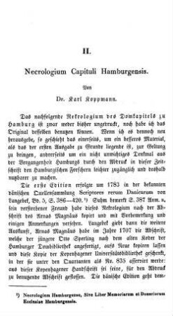 Necrologium Capituli Hamburgensis.